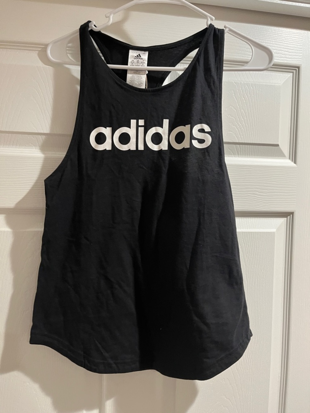 adidas Black Tank with White adidas Wordmark